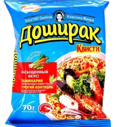 Лапша быстрого приготовления, Доширак 70 г Квисти со вкусом морепродуктов пакет